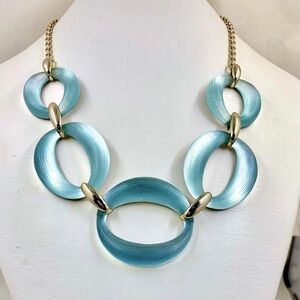Alexis Bittar Aqua and Gold Necklace